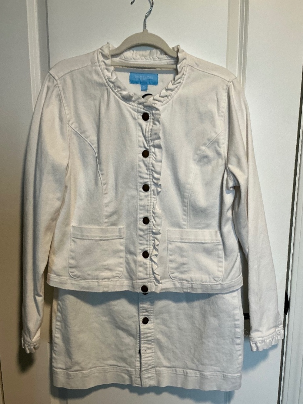 Draper James White Denim Jacket and midi skirt-Like New!